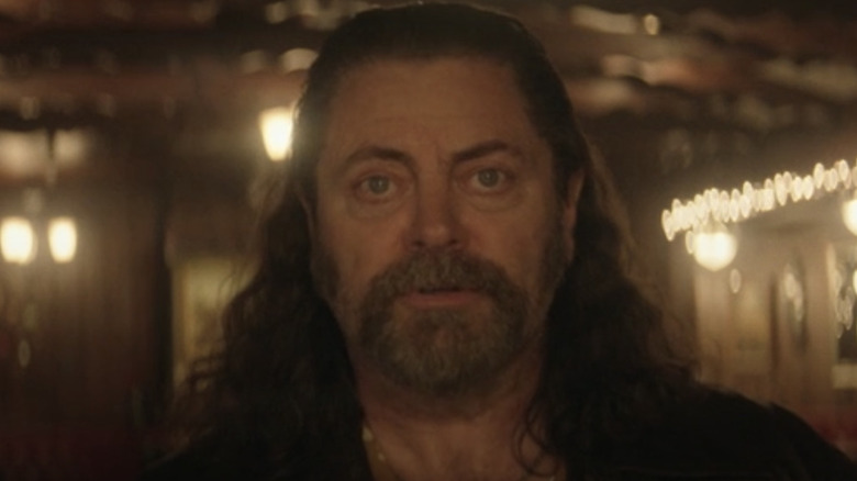 Nick Offerman as Uncle Miltie in Pam and Tommy