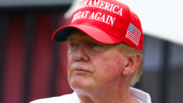 Donald Trump in maga hat