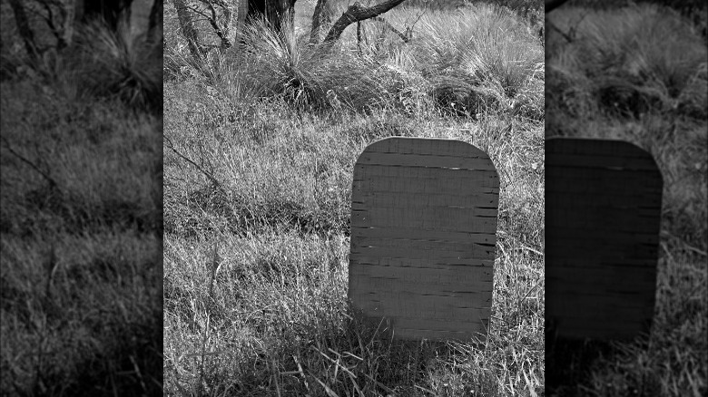 unmarked gravestone