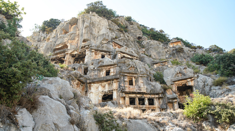 The rock-cut tombs of Myra.