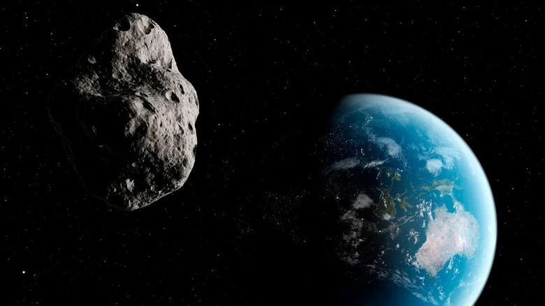 Asteroid approaching Earth.