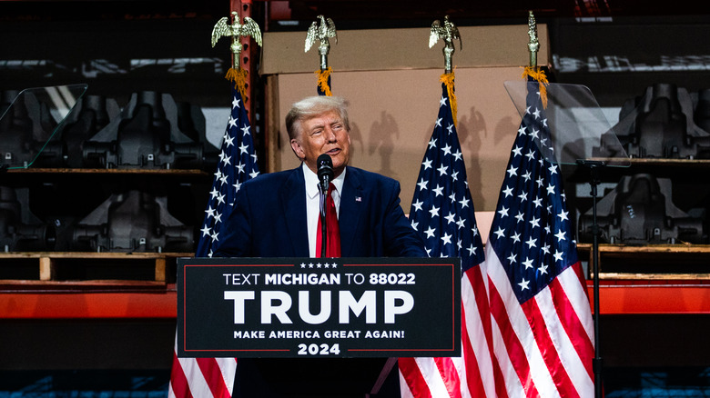 Donald Trump speaks in Michigan