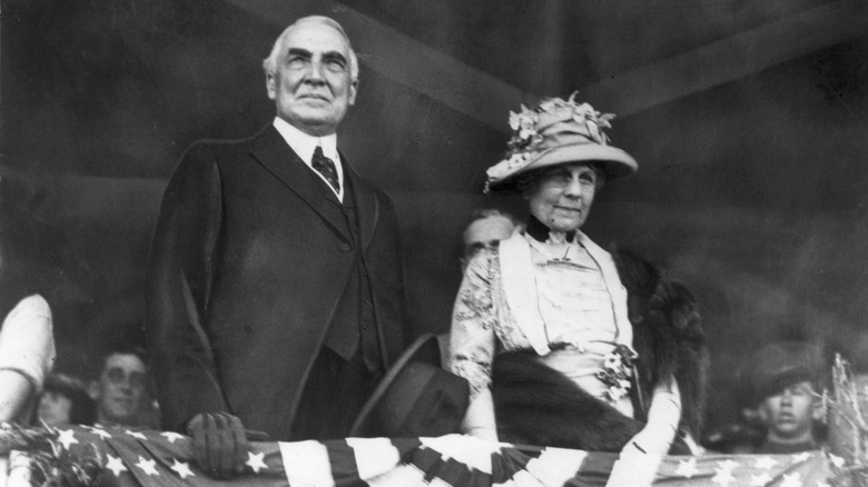 Warren & Florence Harding smiling