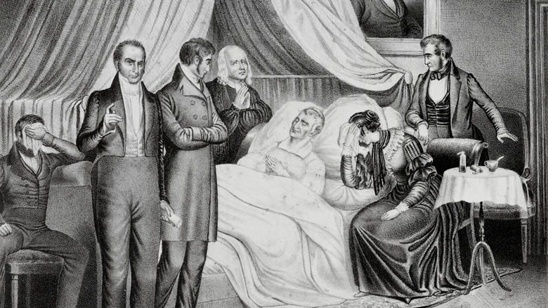 illustration death of President Harrison