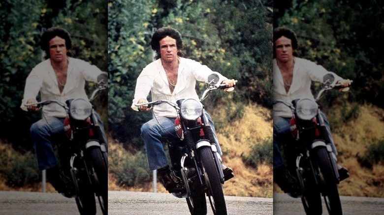 Warren Beatty speeds down the road