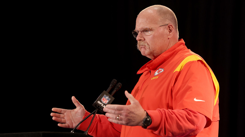 Andy Reid speaks to the media