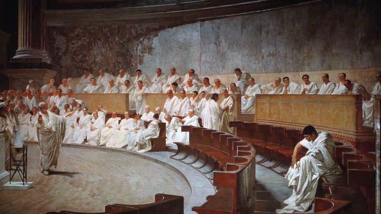 Roman courtroom scene artwork