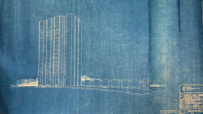 Blueprint of building