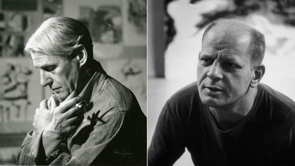 Left: Willem de Kooning in his studio, 1961. Right: Jackson Pollock