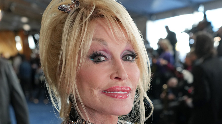 Dolly Parton on the 2022 ACM Awards red carpet