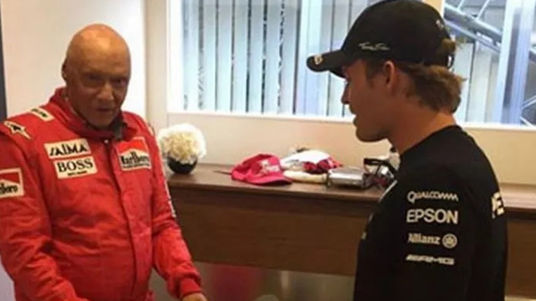 niki lauda racing gear in hospital