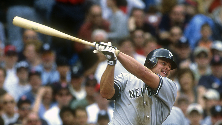 Jason Giambi takes a swing