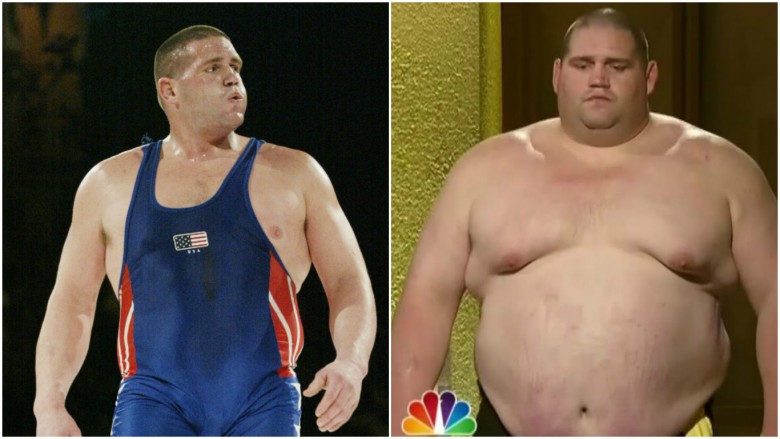 Rulon Gardner wrestling jersey and shirtless