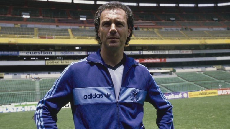 franz beckenbauer blue tracksuit stadium