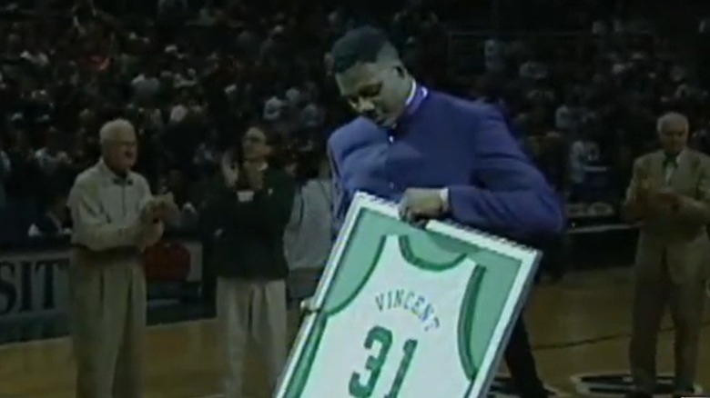 Screenshot of Jay Vincent at a ceremony honoring him