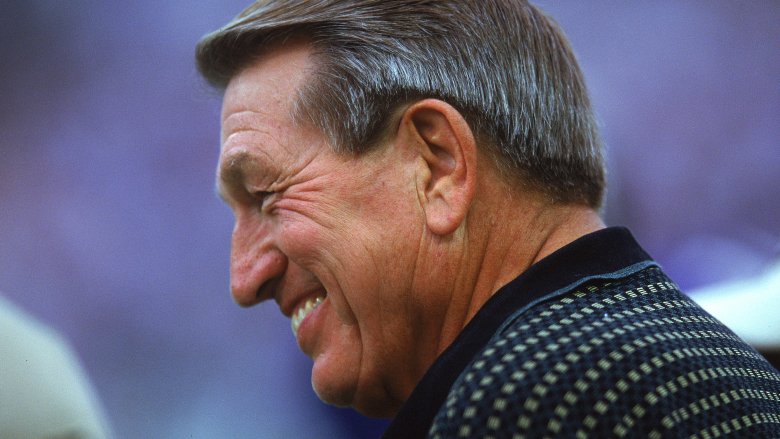 Johnny Unitas side profile smiling 