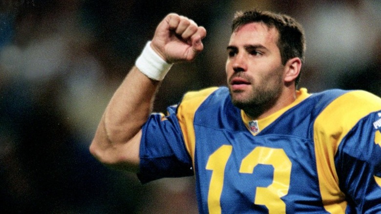 Kurt Warner celebrating win