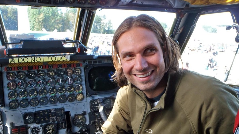 Nicholas Mevoli in a cockpit