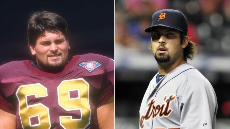 Mark Schlereth and Daniel Schlereth on field