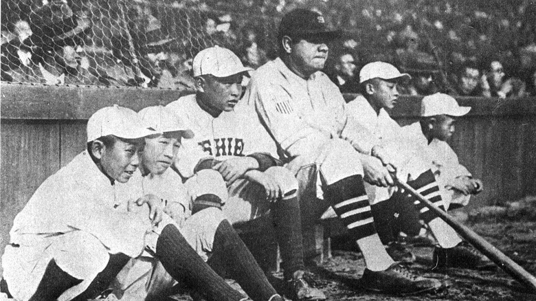 Babe Ruth during the tour of Japan
