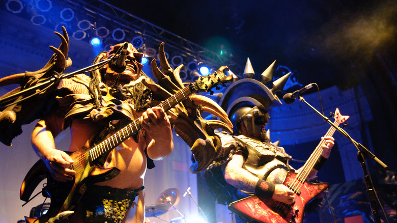 GWAR costumed band performing on stage