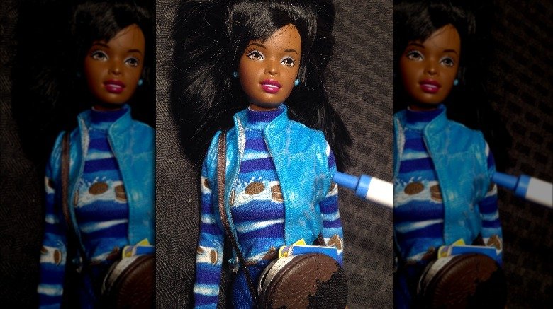 Black barbie blue outfit