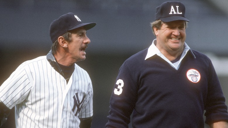 Martin yelling at laughing umpire