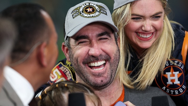 Justin Verlander and wife smiling