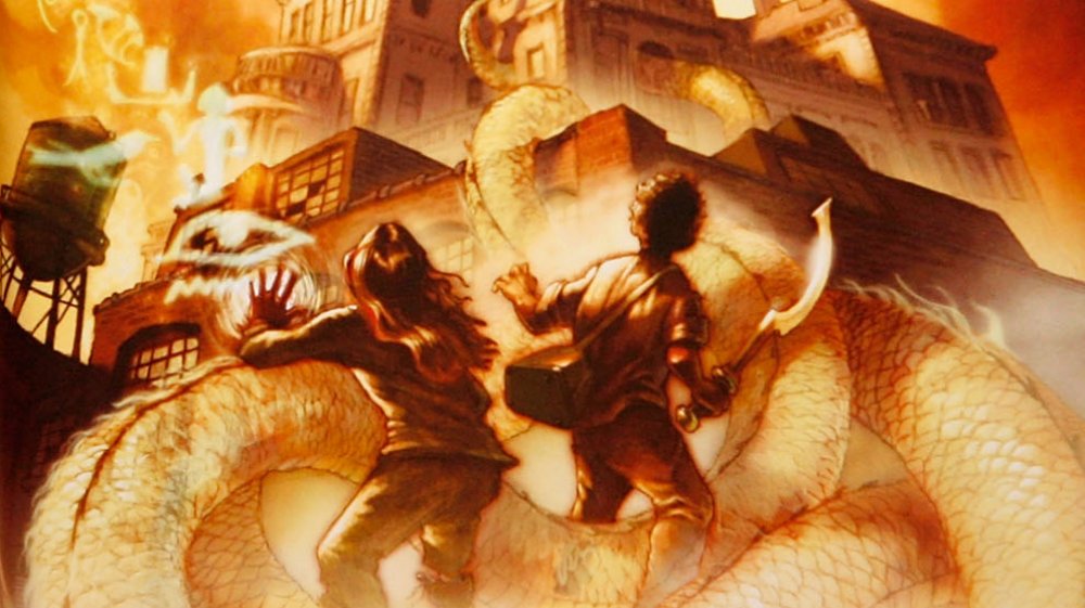 Detail from the cover art of a Kane Chronicles book