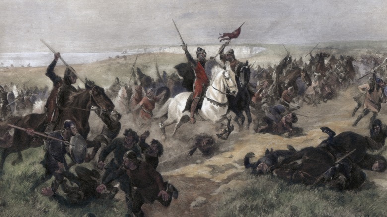 Painting of fighting at Hastings