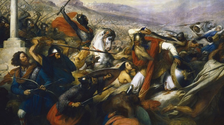 Painting of fighting at Tours