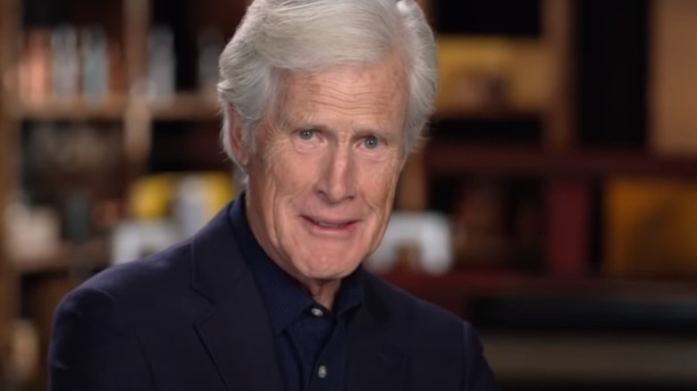 Keith Morrison talking to the camera bookcase background