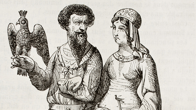 Medieval nobleman and woman