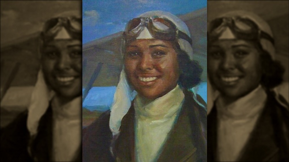 Oil portrait of Bessie Coleman