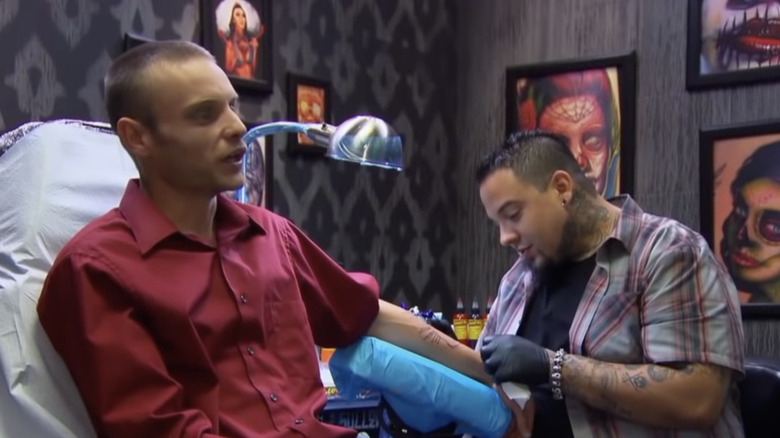 Tattoo being done on "Tattoo Nightmares" 