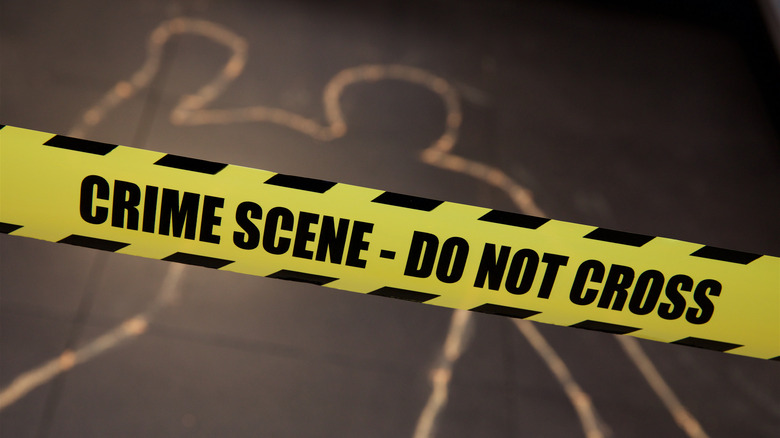 crime scene chalk and tape