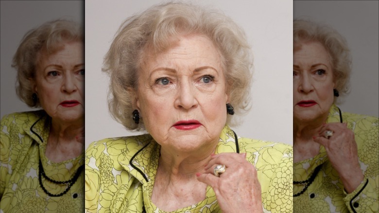 Betty White looking serious