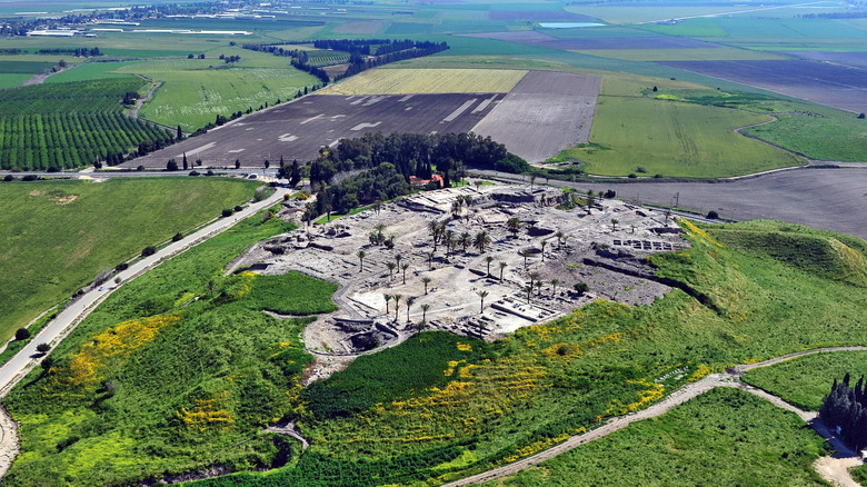 Aerial view of Tel Megiddo site