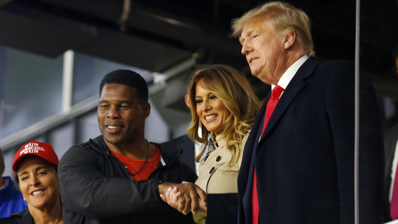 Donald and Melania Trump with Herschel Walker