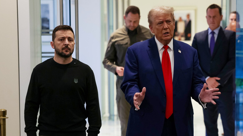 Donald Trump meeting with Ukrainian president Volodymyr Zelenskyy