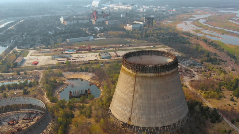 The destroyed Chernobyl reactor