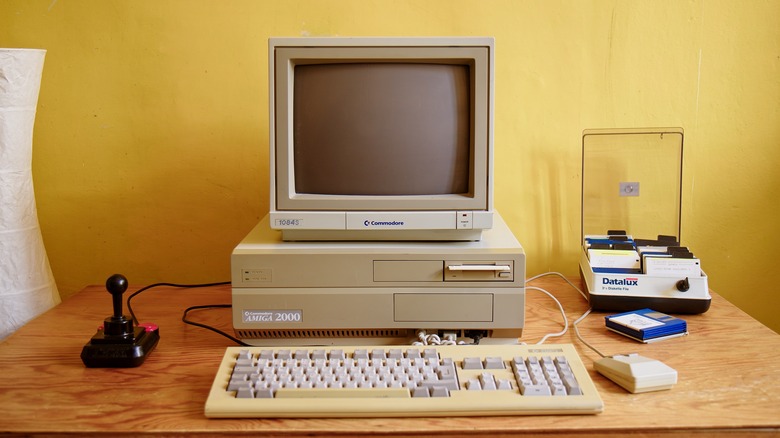Vintage computer on desk