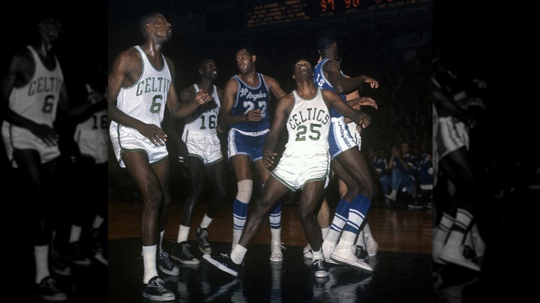 Bill Russell playing basketball