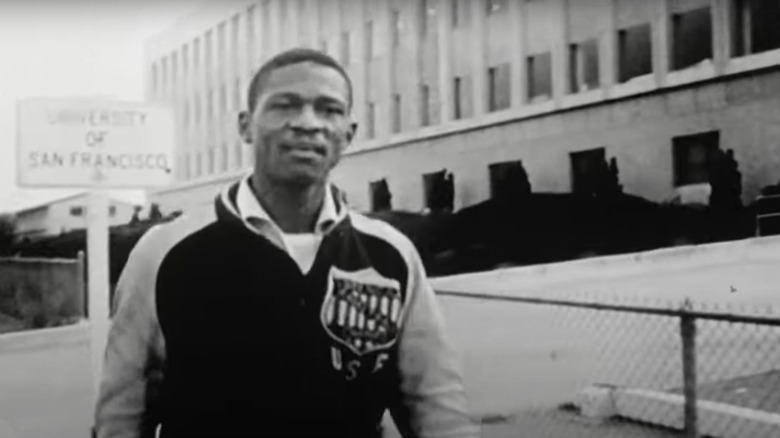 Bill Russell walking down street