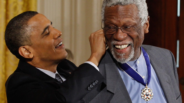 Bill Russell and Obama in 2011