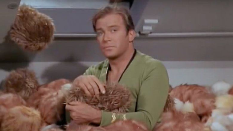 Captain Kirk with Tribbles, star trek