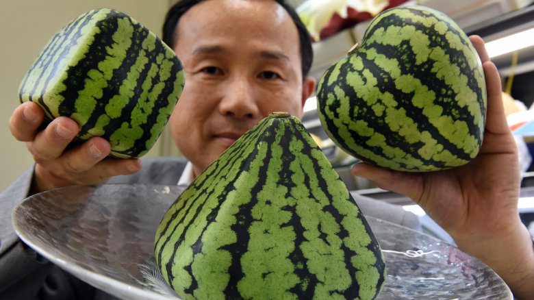 square, pyramid, and heart watermelon