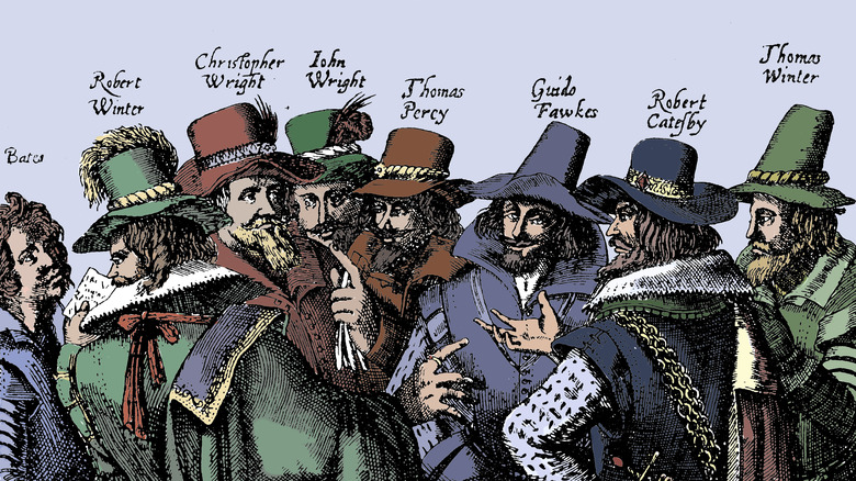 Illustration of the gunpowder plot conspirators