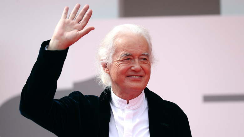 Jimmy Page waving hand