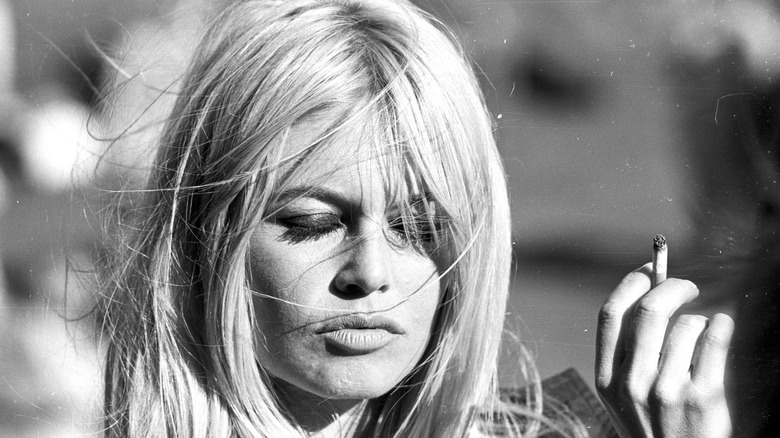 Brigitte Bardot smoking cigarette 